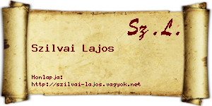 Szilvai Lajos névjegykártya